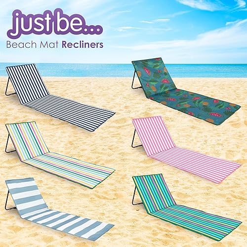 Miniatura 8 de just be... Tapete plegable para el sol, ligero, portátil, ajustable, reclinable, con respaldo y bolsillo para objetos de valor, para vacaciones,
