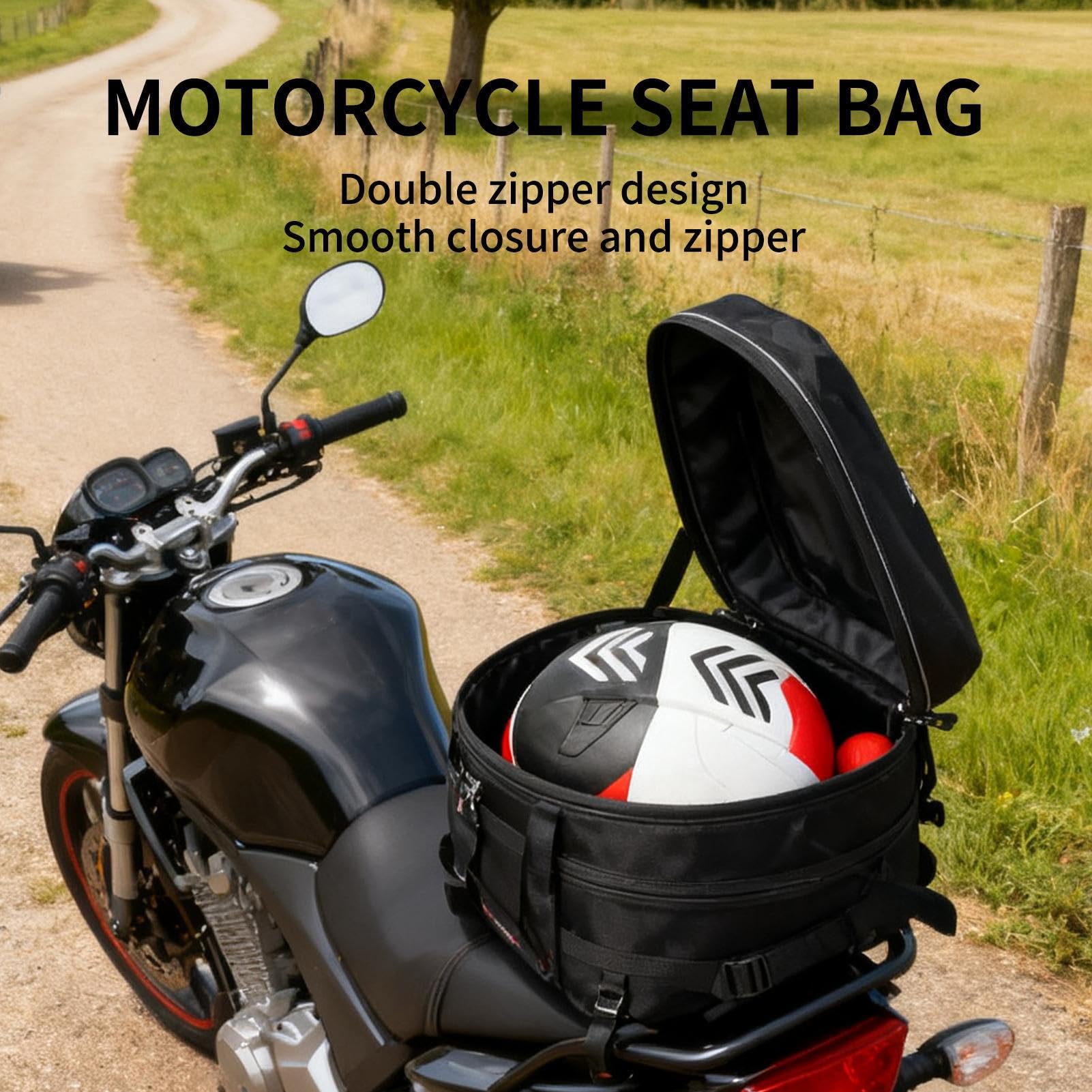 Générique Torba motocyklowa - 20 l do 28 l, rozciągliwa torba na bagaż motocyklowy, wodoodporna torba na motocykl | na skuter motocyklowy, piesze wycieczki, transport drogowy