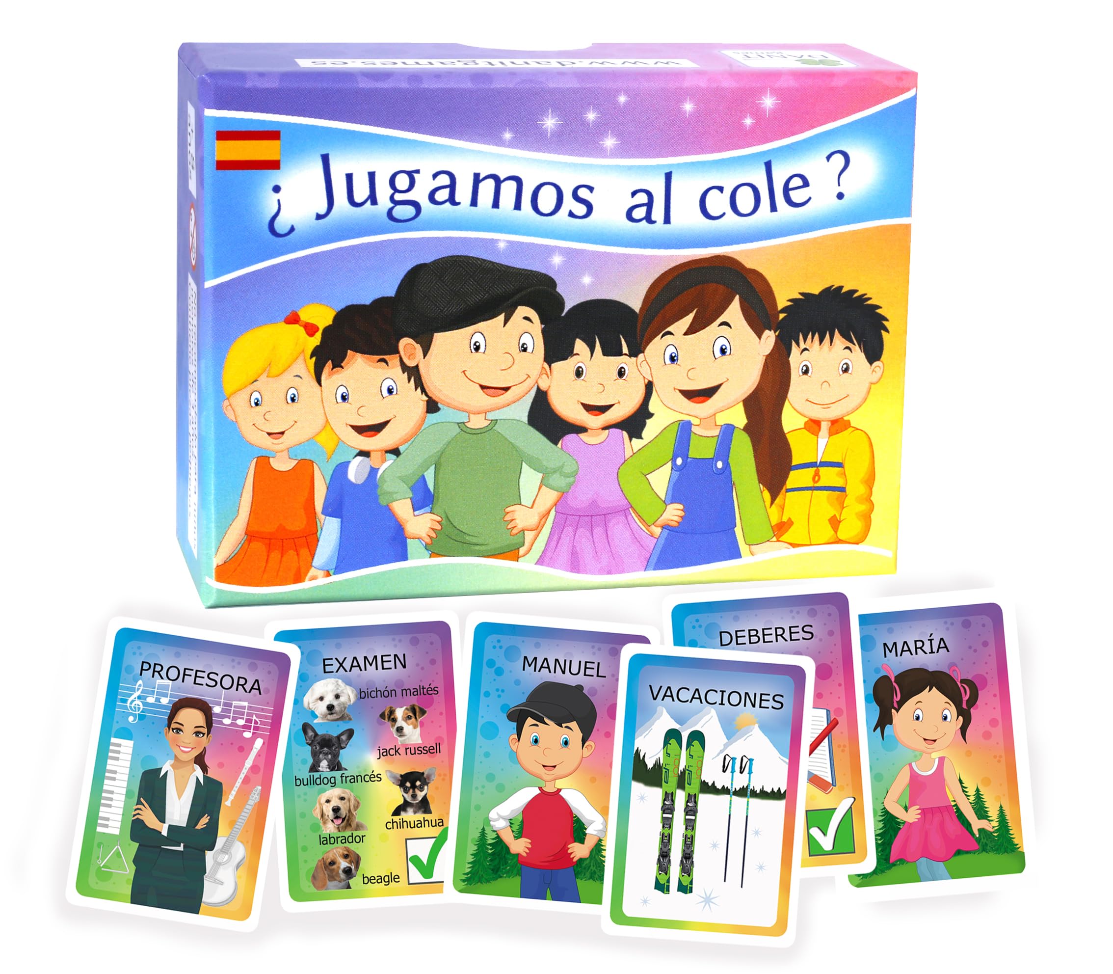 Danit games ¿Jugamos al Cole? El divertidísimo Juego de Cartas para niños y niñas en el Entorno Escolar. Juego de Mesa y Regalo Ideal.