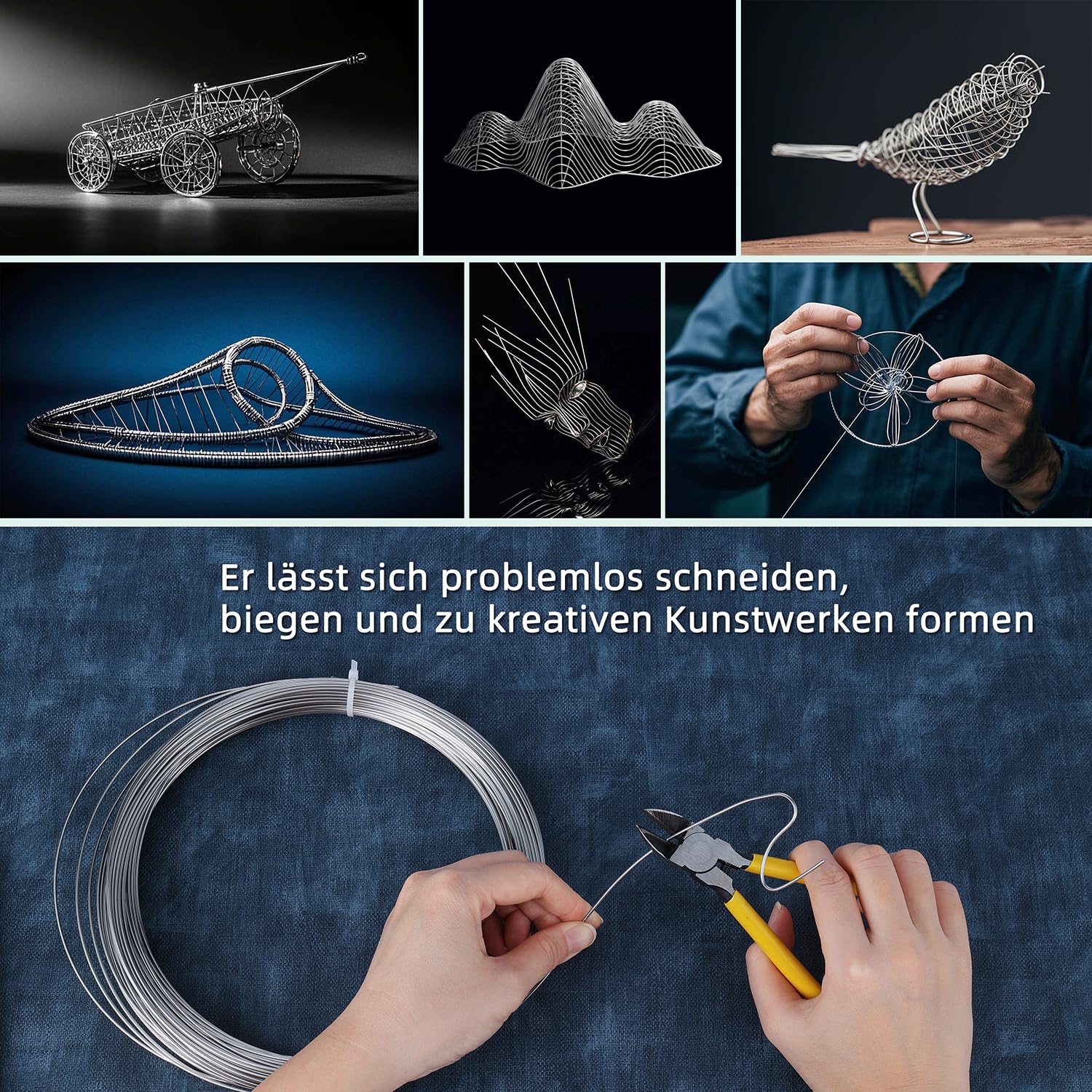 Fil d'acier à ressort 100 m - Fil en acier inoxydable 304 - Diamètre 0,8 mm - Fil à ressort en acier inoxydable argenté - Fil dur, fil droit, pour bricolage, bricolage, câblage de jardin