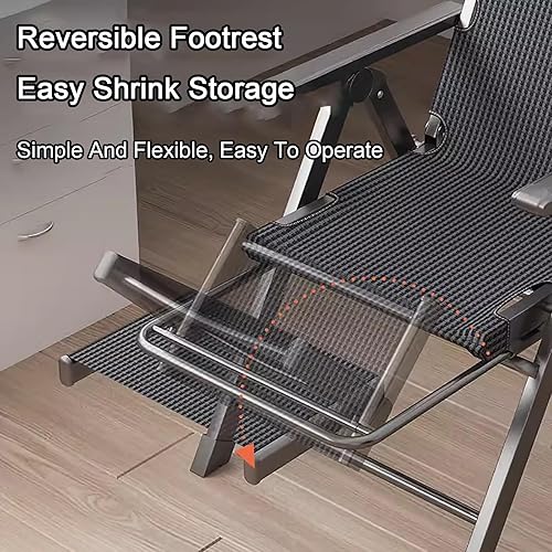 Miniatura 5 de Silla reclinable plegable, tumbona para exteriores, silla reclinable de gran tamaño, fácil de montar y ligera, con una capacidad de peso de 330