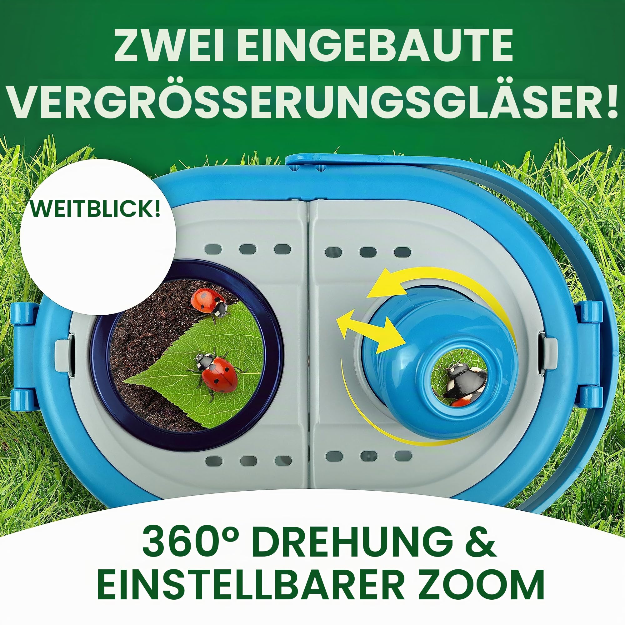 NATIONAL GEOGRAPHIC Insektenfänger-Set für Kinder - Insektenhabitat mit Vergrößerungsglas, Insektenfänger, Pinzette & Lernleitfaden, Insektenbox, Outdoor-Spielzeug, Insektenkäfig, Insektenbehälter