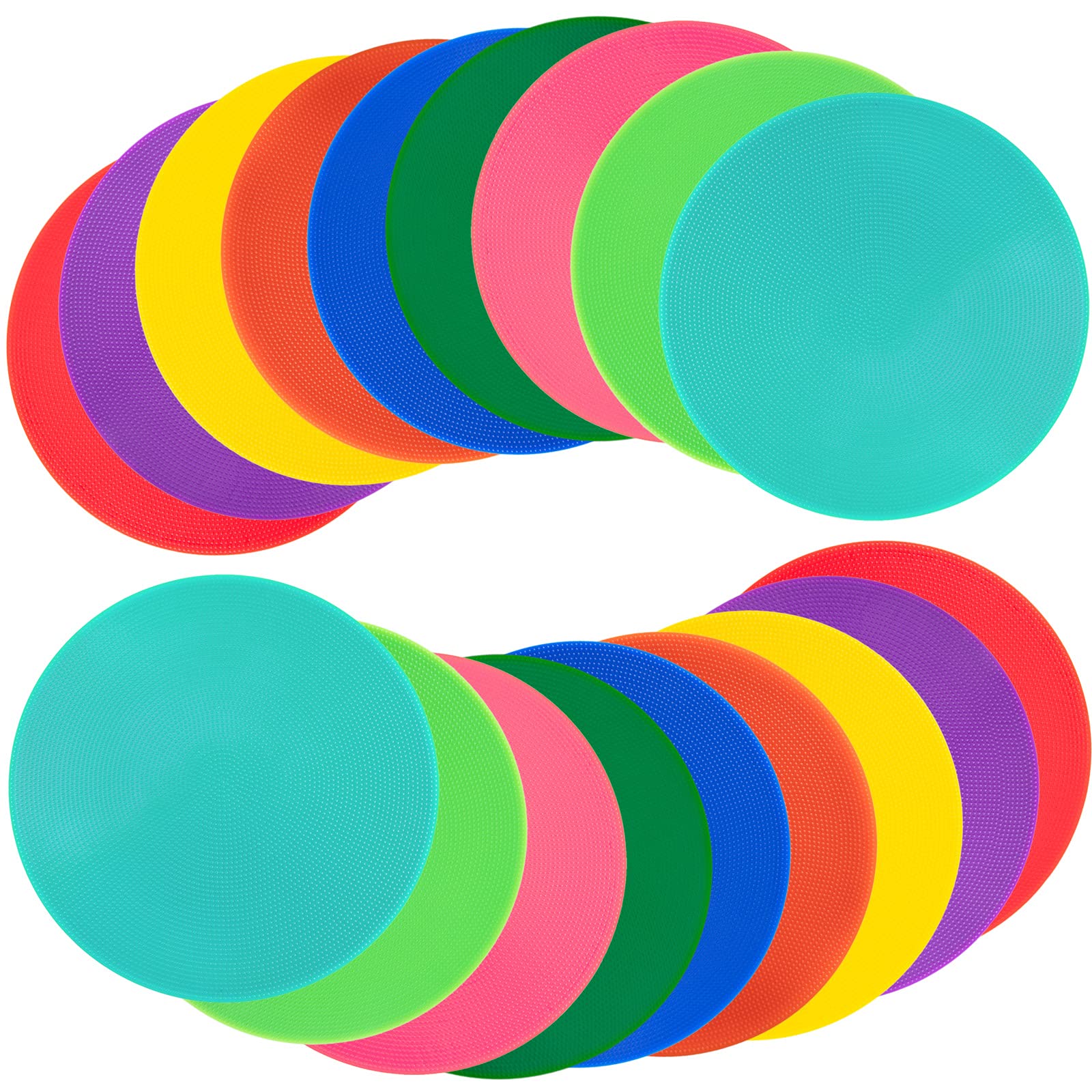 Spot Markers - 18 coni piatti in gomma antiscivolo, per calcio, basket, sport, agilità e esercizi, 22,9 cm, 25,4 cm