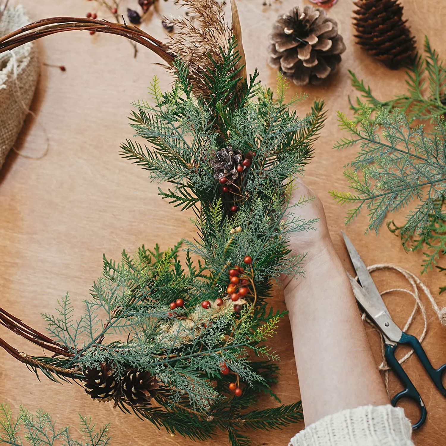 Lot De 20 Branches De Cèdre Artificielles - Accessoires De