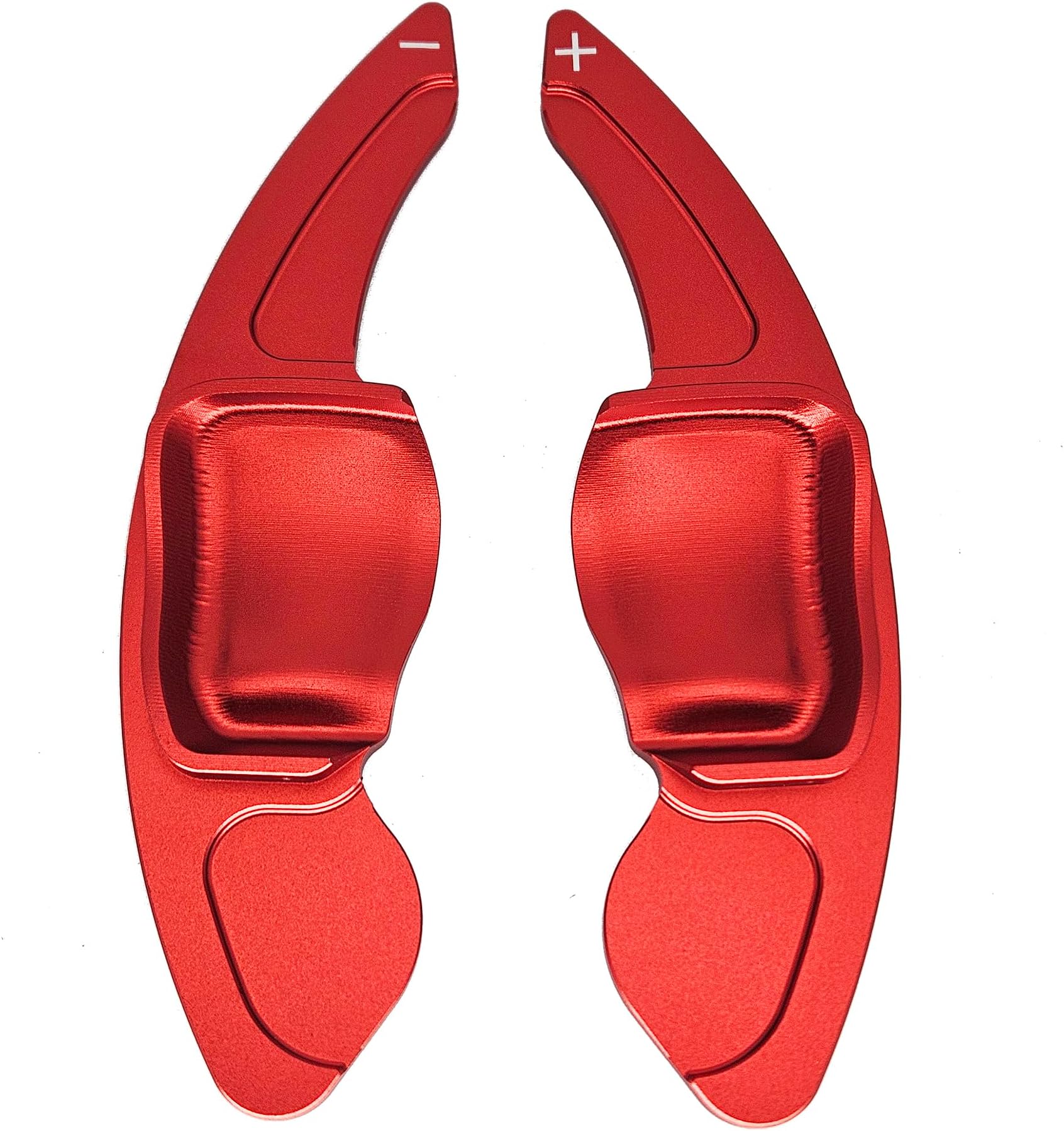 Steering Wheel Paddles Shifters Extensions Compatible With Volkswagen Golf 5 6 MK5/6 GTI/GTX/GT-TSI/R32/R Eos Jetta Passat CC Polo 6R Sharan Tiguan Touareg Touran Scirocco Beetle Seat Leon(Red)+1