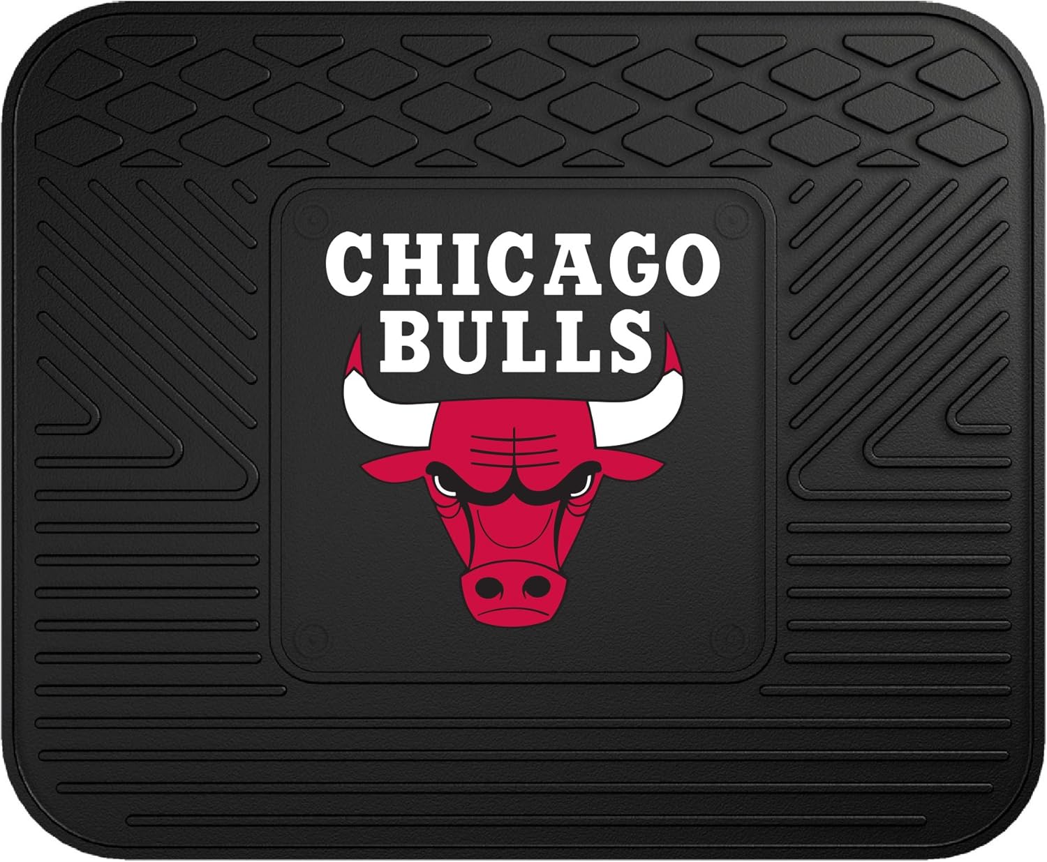 FANMATS 10026 Chicago Bulls Back Row Utility Car Mat - 1 Piece - 14in. x 17in., All Weather Protection, Universal Fit, Molded Team Logo