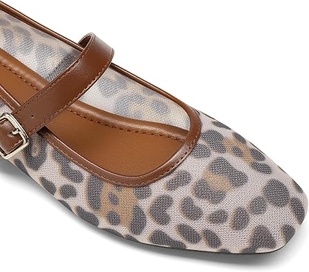 DREAM PAIRS Women's Square Toe Mary Jane Flats