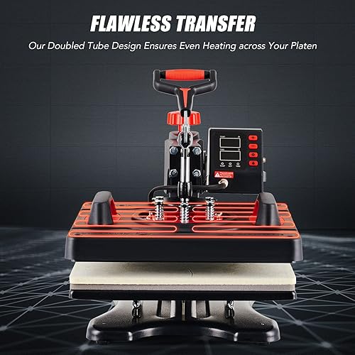 Miniatura 4 de CREWORKS Máquina de prensa de calor, prensa de transferencia de calor de camisetas de 15 x 15 pulgadas con tapa de placa 5 en 1 y columpio 360,