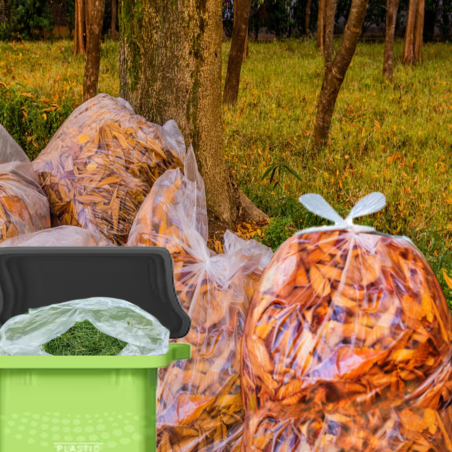 BEIDOU-PAC Bolsas de basura transparentes de 40 a 45 galones, 250 unidades