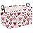 Sanjiaofeng Rectangular Valentine\'s Day Basket Love Storage Bins,Girls Storage Basket with Handles.Clothers,Books,Kid\'s Gifts Bins. (Pink Line Love)