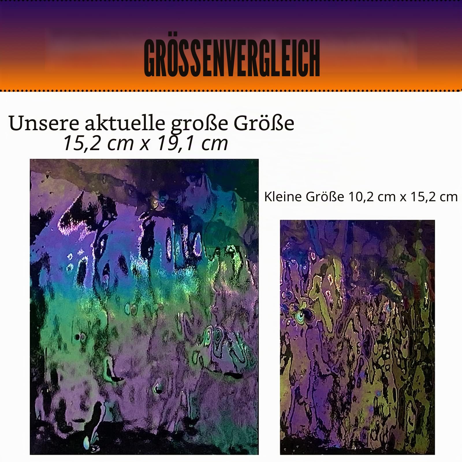 6 Blatt große, schillernde Buntglasplatte, 15,2 x 19,5 cm, irisiertes Glasblech, Buntglaszubehör, Regenbogenfarben für Glas-Hobby-Projekte und Bastelarbeiten