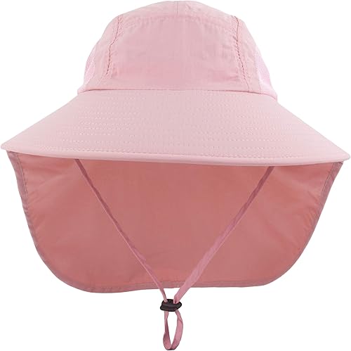 Miniatura 9 de Muryobao Sombrero de sol de los niños de las muchachas de los muchachos del ala ancha UPF50+ sombreros de malla con la aleta