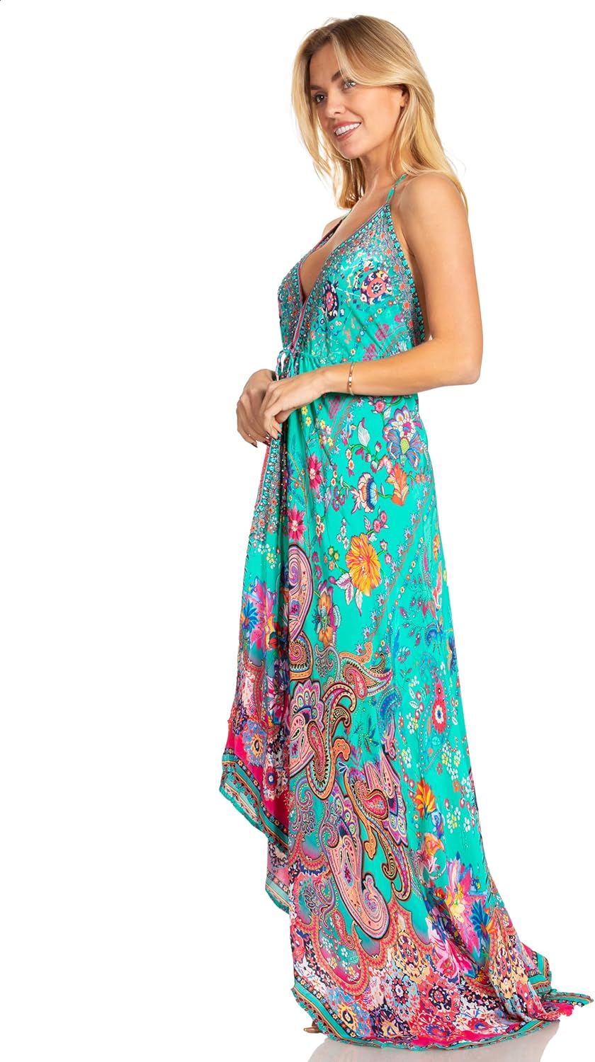 Sakkas Lizi 2025 Womens Maxi High-Low Halter Handkerchief Long Dress Beach Party - Image 3