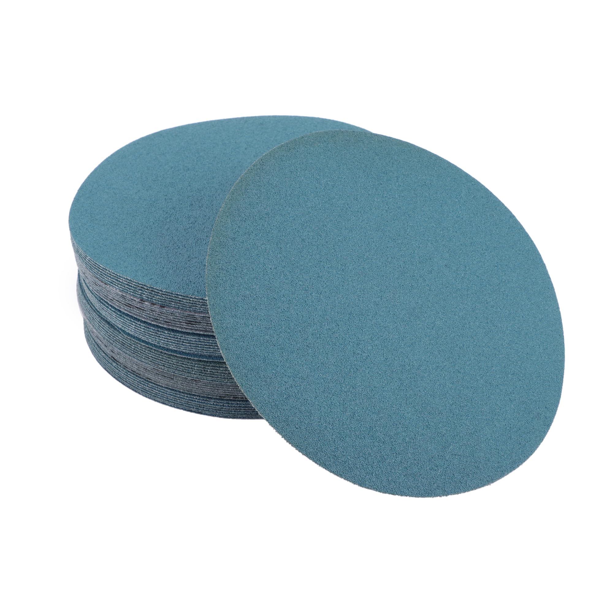 HEROFFIX 50 Pcs Car Wood Sanding Discs Smoothing Hook & Loop Sandpaper for Woodworking Automotive Refinishing 7.09" 80 Grit Blue Zirconia Alumina