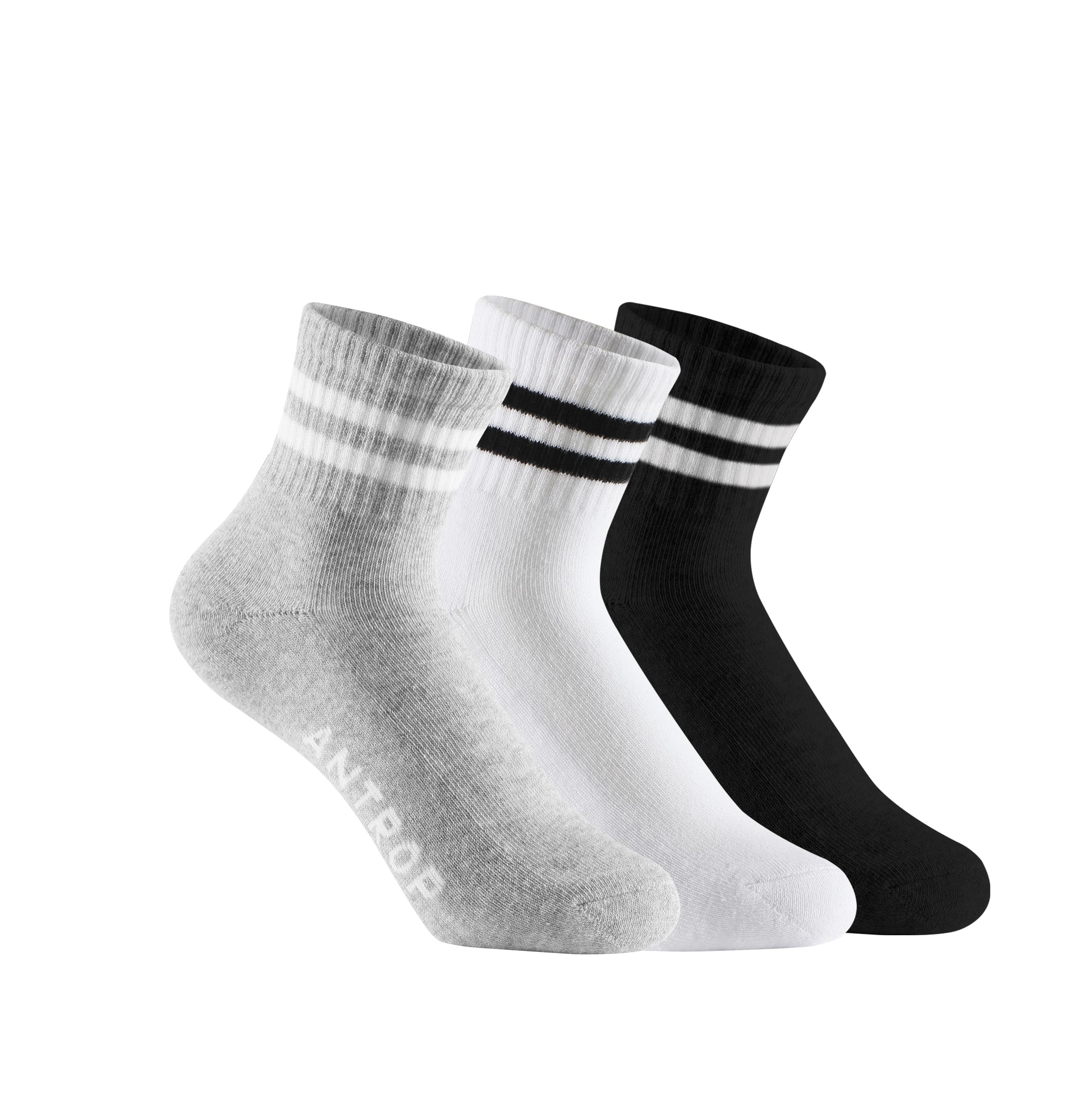 Antrop WoMen Quarter Crew Cotton Heel Tab Athletic Running Cushion Socks