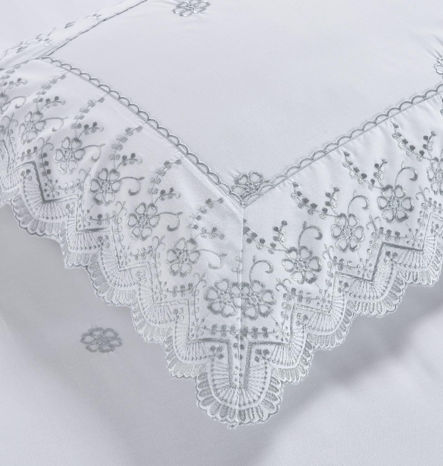Rapport home Gabrielle zestaw pościeli w stylu vintage, polibawełna, srebrna, king