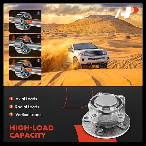 Miniatura 5 de A-Premium Cojinete de rueda trasera y conjunto de cubo compatible con Volvo XC90 2003-2014, solo FWD