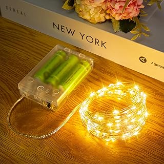 Fairy Lights Battery Operated, 2 Pack 33FT 100 LEDs Mini Battery Powered String Lights, Waterproof Copper Wire Twinkle Lig...
