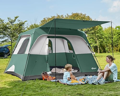Miniatura 13 de PORTAL 6 | 8 | 10 Person Family Camping Tent with Porch, Big Family Camping Tent with Tall Height, Good Ventilation, Water Resitant Large Tent for