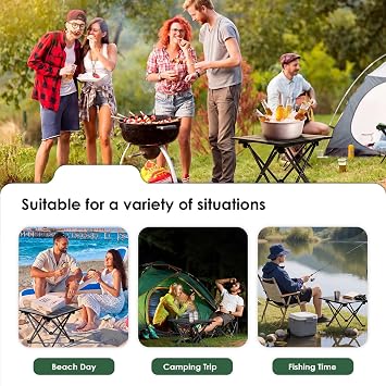 Opliy 2-Pack Portable Camping Table Ultralight Foldable Car Tray Table with Carry Bag for Camping, Picnic, BBQ, Beach & Outdoor Travel