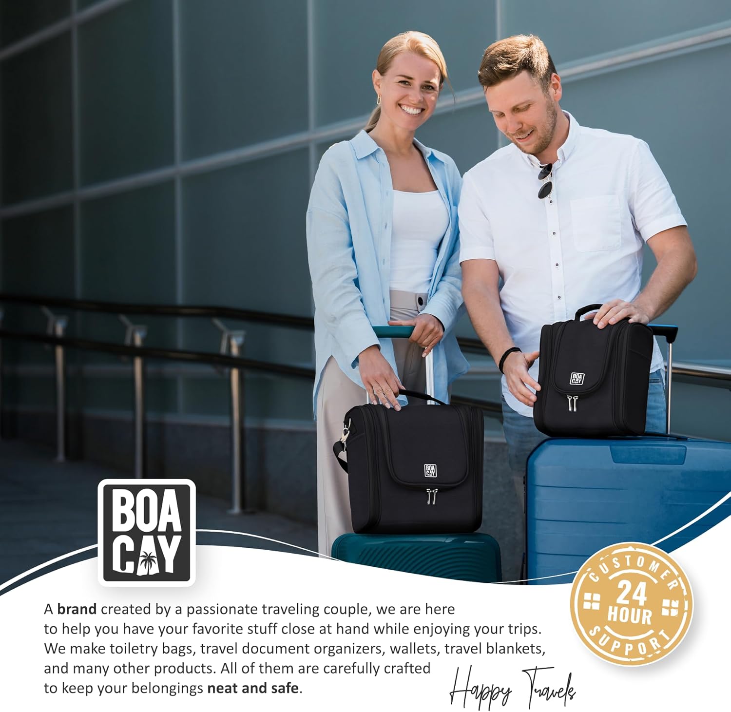 BOACAY Extra Large Hanging Travel Toiletry Bag for Women and Men, Makeup Bag, Bathroom & Shower Organizer Kit for Accessories, Cosmetics, Essentials - Image 9