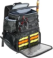 MATEIN Fishing Backpack with Rod Holders, Insulated Cooler Compartment & Water-Resistant Tackle Storage for Anglers