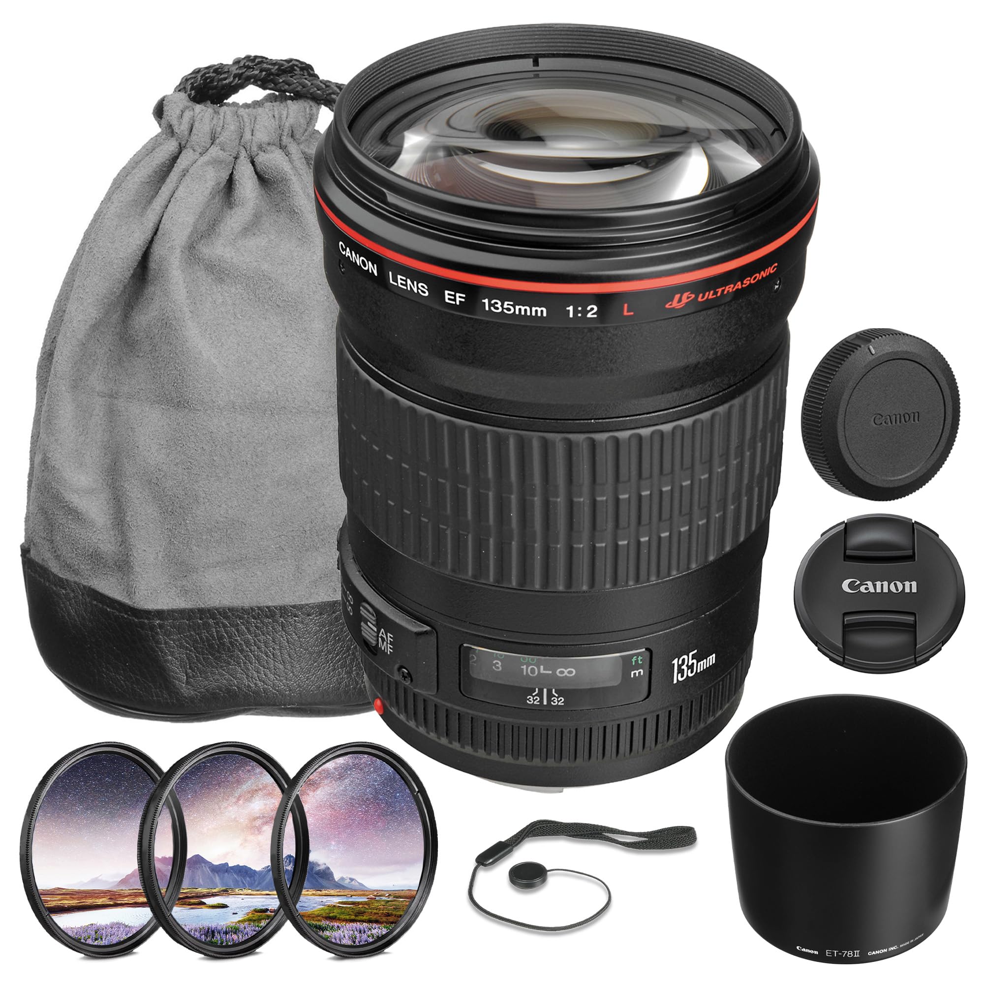 Canon EF 135mm f/2L USM レンズ Amazon.com : Canon EF 135mm f/2L USM Lens Bundle | Professional L