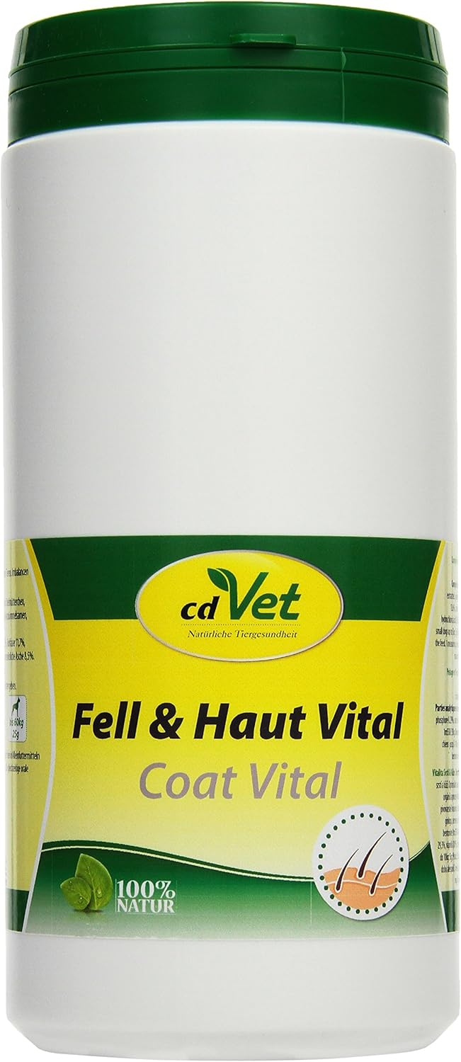 cdVet Naturprodukte Fell & Haut Vital Hund & Katze 750 g - Dog, Cat - Complementary Feed - Coat + Skin Problems - Coat Change - Organism Support - Hair Rupture - Dandruff - Hair Loss -
