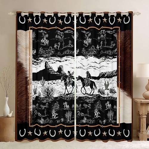 Feelyou Western Aztec Curtains for Living Room Blackout 42" 