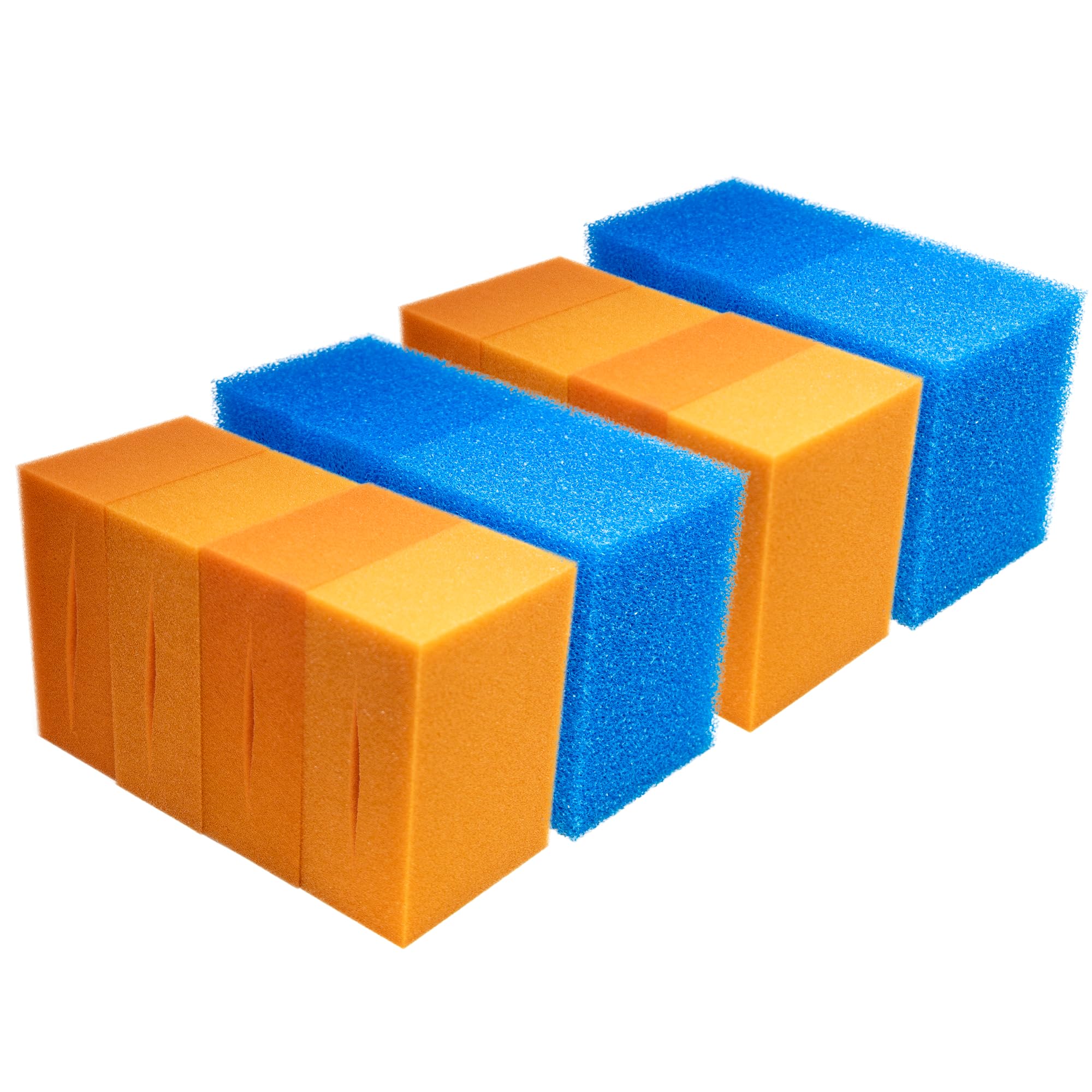 16x Filterschwamm Set kompatibel mit Oase BioTec 18 & Screenmatic | 8X Blau grob (10ppi) & 8X Rot fein (30ppi), Ersatzschwämme 21,5x15,5x9 cm für Teichfilter, Made in Germany