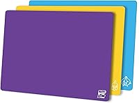 Vista 1 de ZVP Juego de 3 tablas de cortar de plástico flexibles para cocina, tablas de cortar con icono de comida, alfombrillas de corte antideslizantes