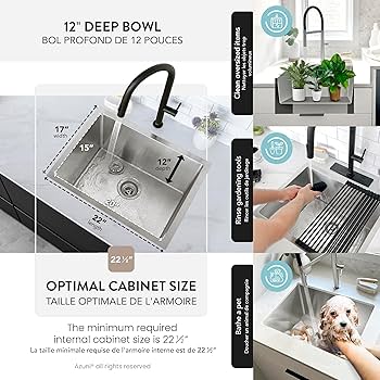Amazon.com: Azuni Laundry Sink 22 inch Stainless Steel
