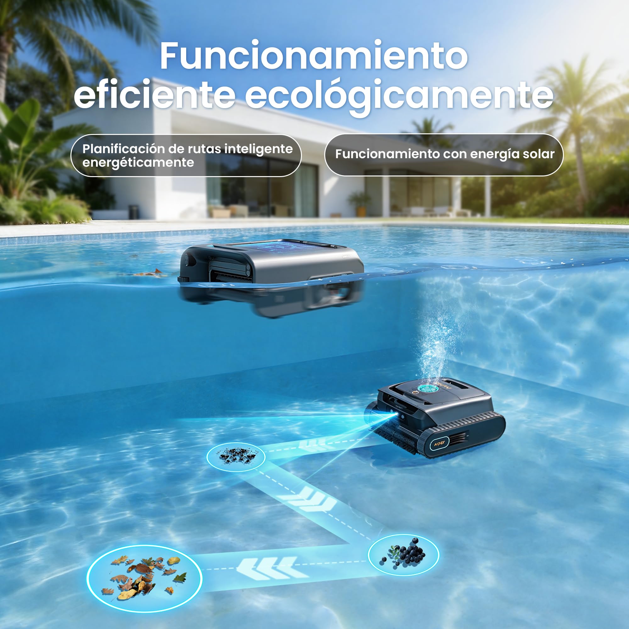 (2026 Nuevo) AIPER Experts Dúo: Robot limpiafondos Scuba V3 & EcoSurfer S2, Limpieza 360° (fondo a superficie), Cuidado automático 7 días, Limpieza 10x más rápida con IA Patrol, Mantenimiento del agua