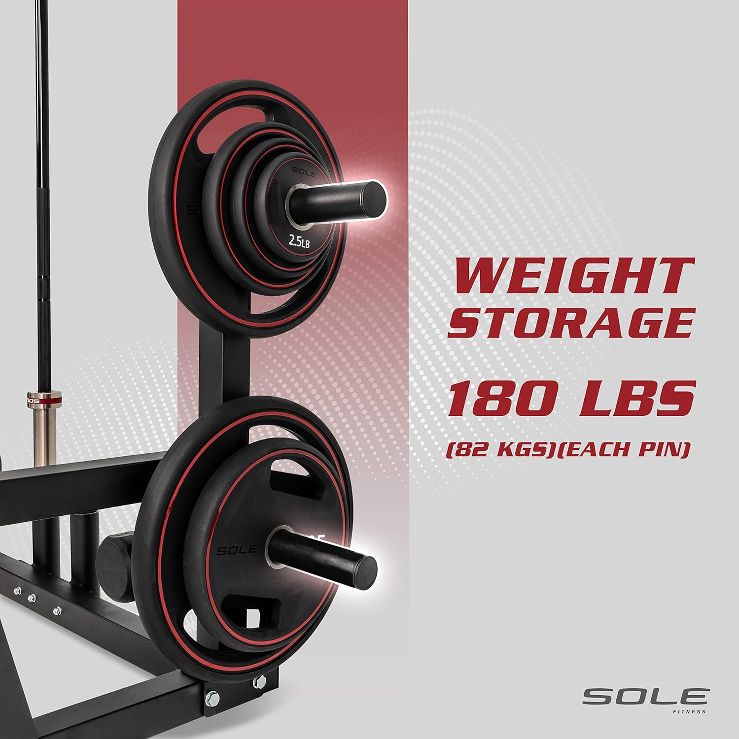 SOLE Fitness Half Rack, Home and Gym Exercise Equipment, Multifunctional Weight Rack, Durable Steel Frame for Squat, Bench, Deadlift, and More, Includes J Hooks and Equipment Storage, 1000 LB Capacity