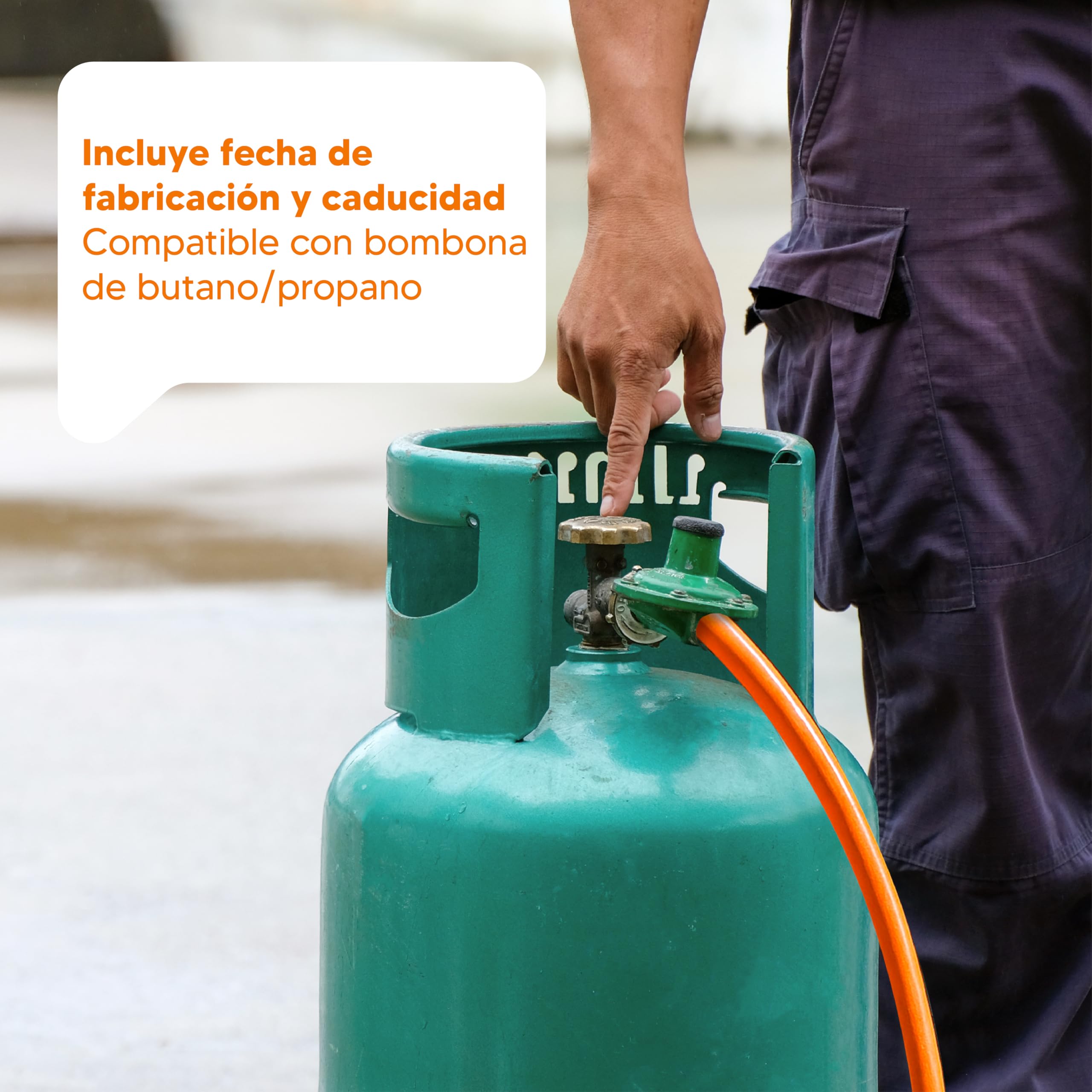 REPORSHOP Tuyau en caoutchouc butane homologué 1,5 m pour butane et propane, haute résistance et sécurité, avec date de fabrication et expiration, installation domestique ou commerciale