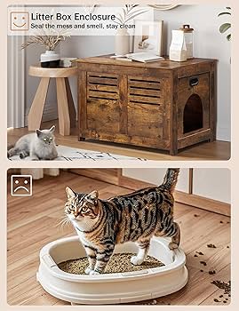 Amazon.com: DINZI LVJ Litter Box Enclosure, Flip Top Litter