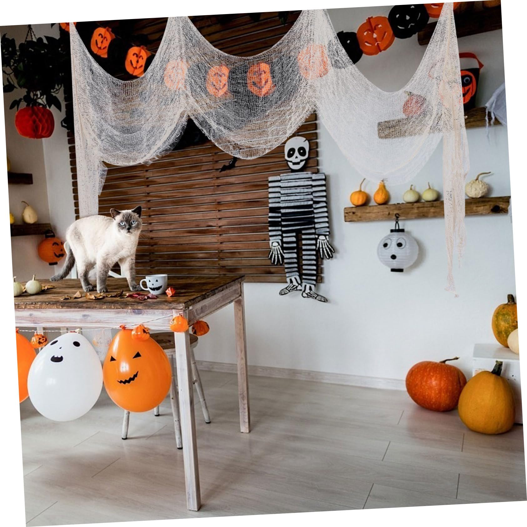 BESPORTBLE 1pc Halloween Scene Net Hanging Decor for Party Decoration Easy to Install Background for Home Bar Restaurant and Event Photo Shoots
