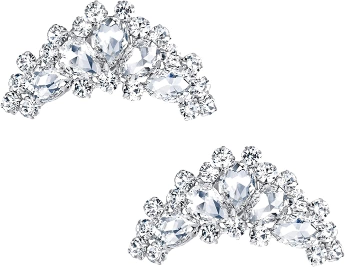 Flyonce Rhinestone Clips for Women Dress Shoes - Decorative Jewelry Accessories for Pumps and Flats