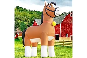 DomKom 9FT Christmas Giant Clydesdale Horse Inflatable Yard Decoration with LED Lights...