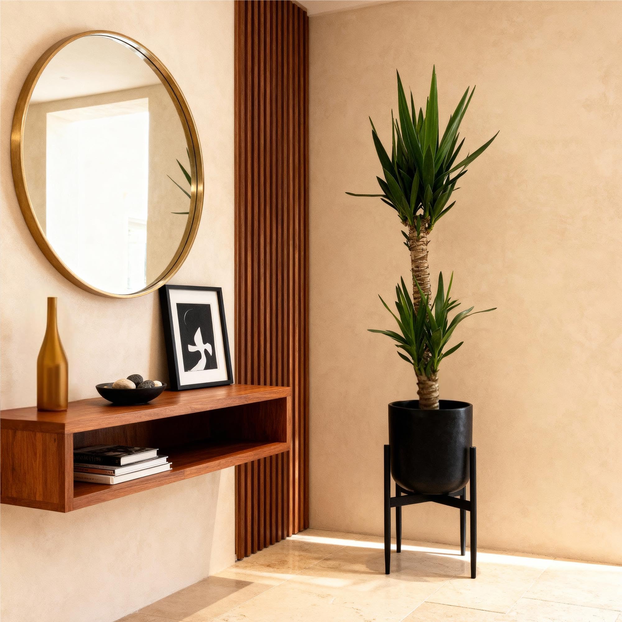 Green boutiQ - Plante d'intérieur - Yucca elephantipes - Yucca - Peu d'entretien - Vert - 1 - Pot 19cm - Hauteur 95cm