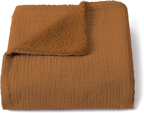 Boucle - Manta de bebé, mantas neutras y acogedoras para niños y niñas, mantas de muselina bohemia de algodón y boucle para guardería, mantas de