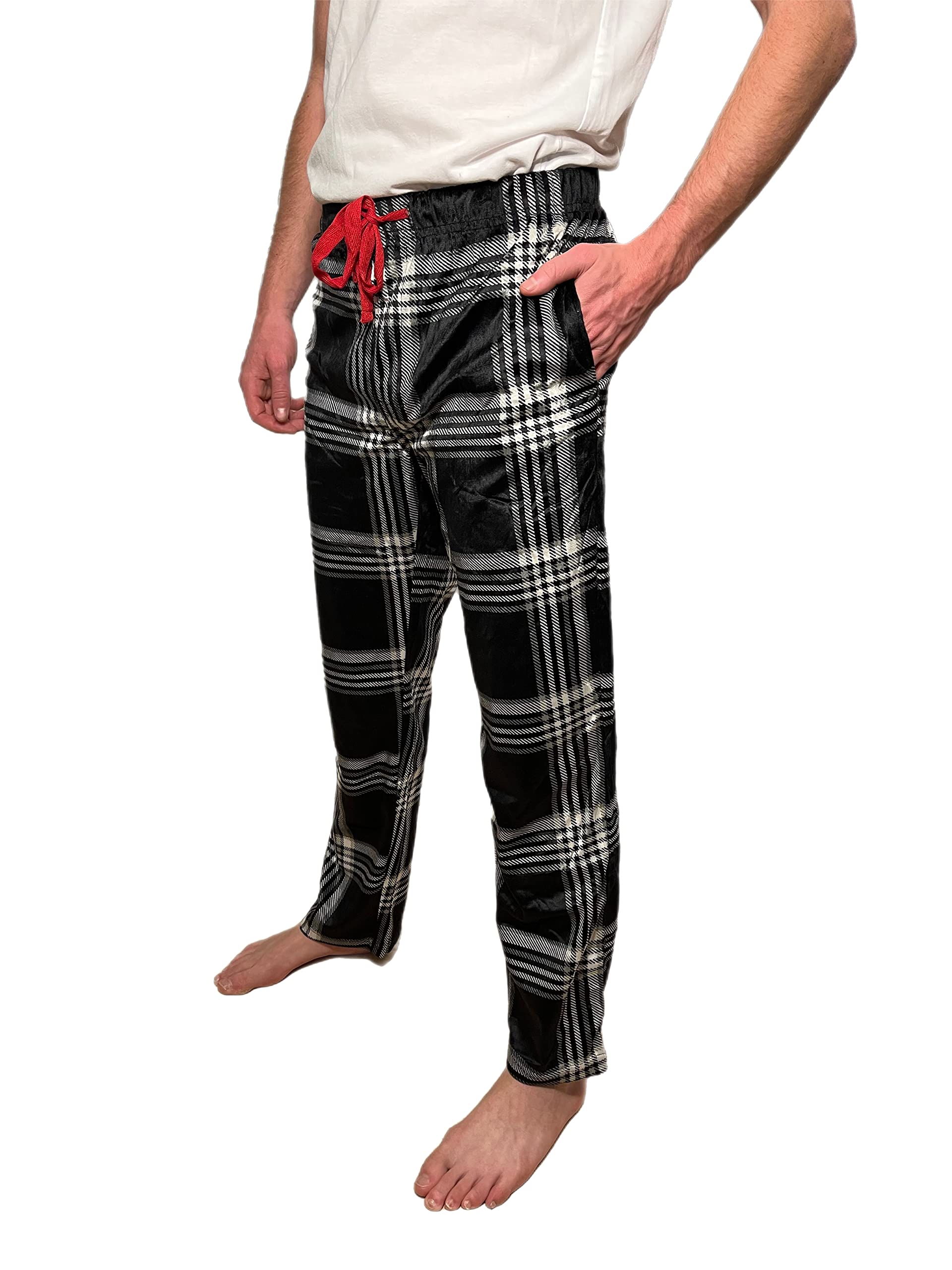 Bottoms Out Comfortable Jogger Sweatpants Mink Fleece Pajama Bottoms Sweats Sleep PJ Lounge Pants for Men