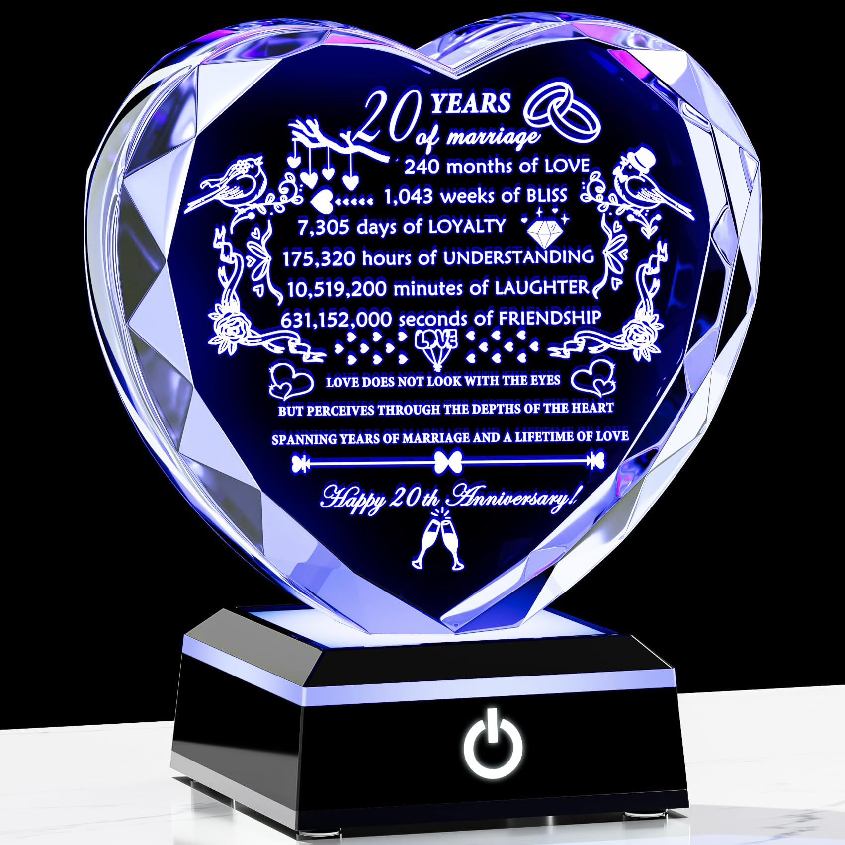 Amazon.com: YWHL 20th Wedding Anniversary Crystal Gifts with