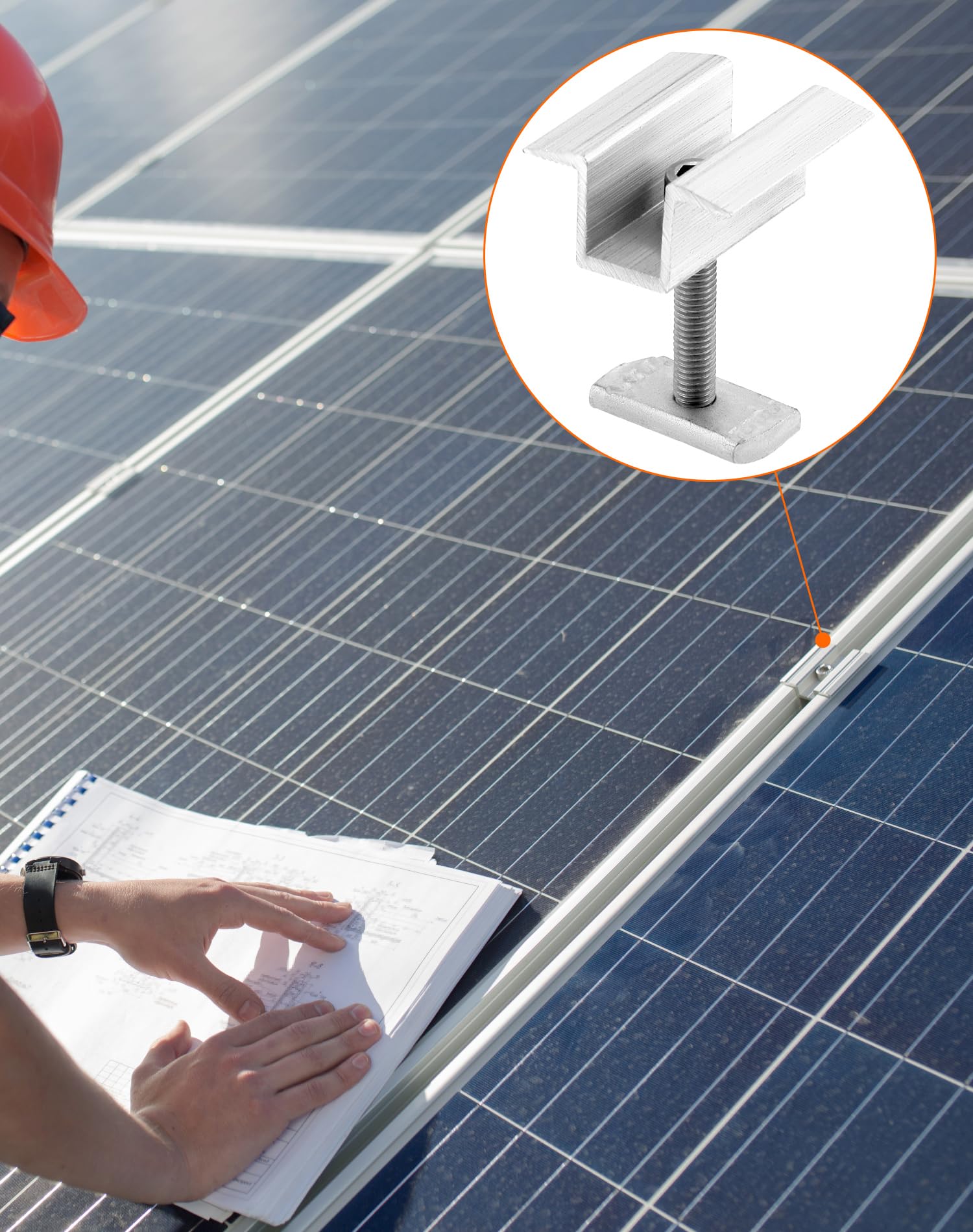 Morsetti Centrali Per Pannelli Solari - In Alluminio Per Profili 20 Mm - Foto 12