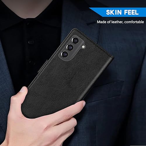 Miniatura 6 de ZZXX Funda tipo cartera para Samsung Galaxy S21 FE con bloqueo RFID, ranura para tarjetas, función atril, cierre magnético, funda protectora de