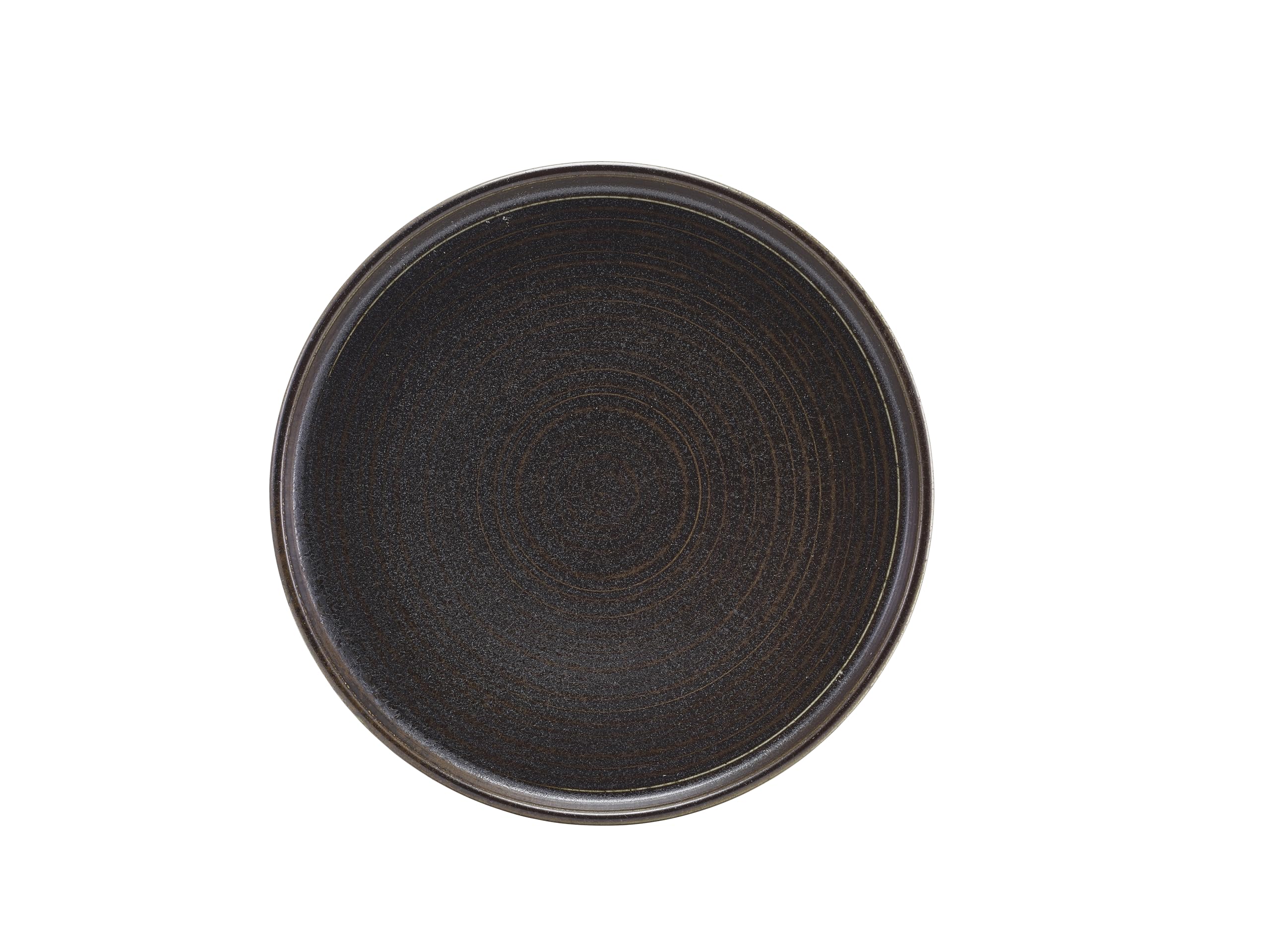 Assiettes basses en porcelaine noire Genware Terra de 250 mm pour sublimer vos repas de partage