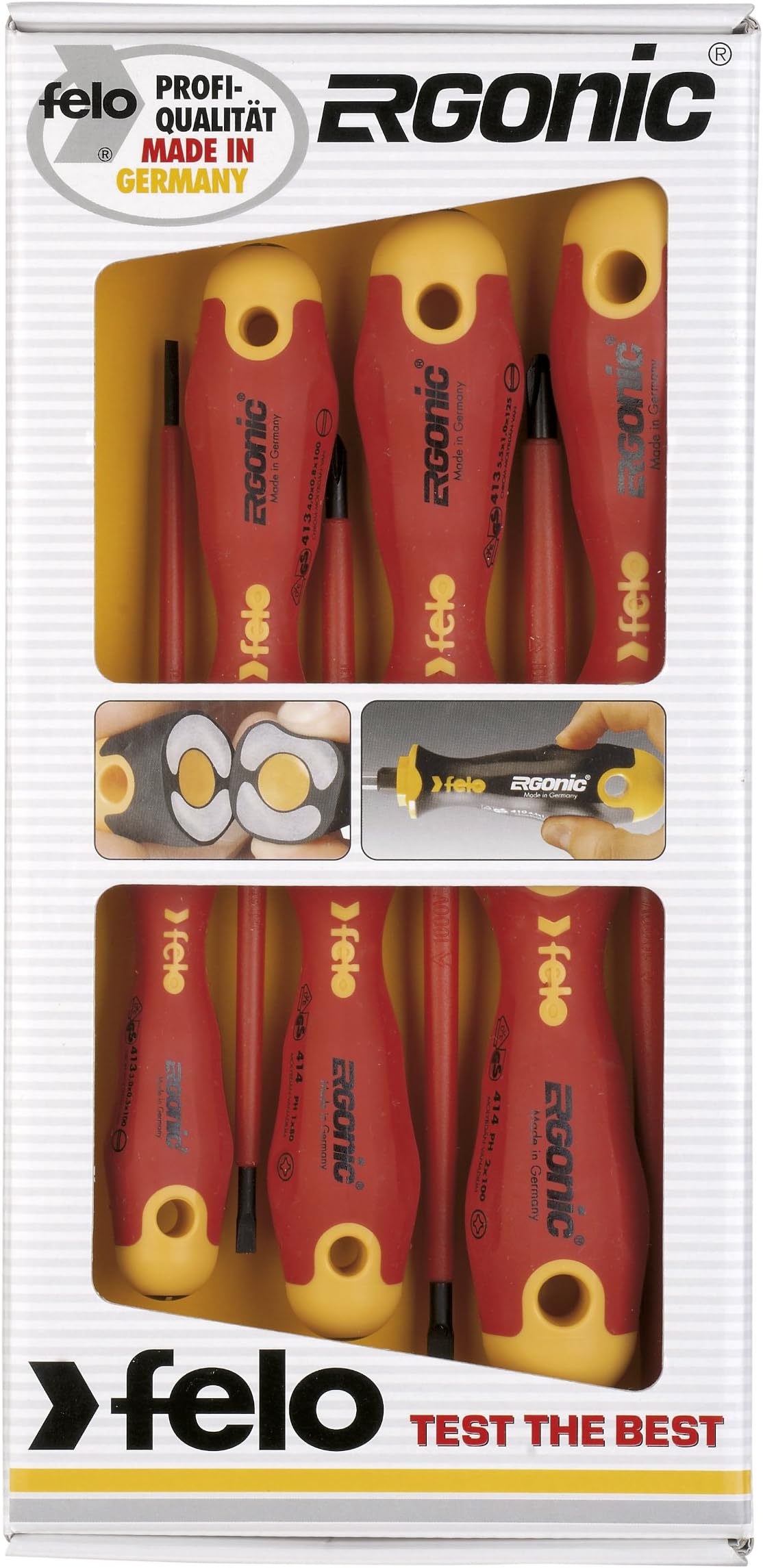 by Bondhus 07157 53169 Ergonic Insulated Slotted & Phillips Screwdrivers, Set of 6 Felo-41396198