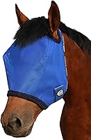 Vista 15 de Harrison Howard Máscara de malla redonda para mosca de caballo, protección UV, con ribete acolchado de vellón, morado, talla M