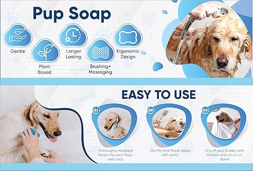 Miniatura 3 de Jabón para cachorros  Barra suave limpiadora para perros con piel seca y sensible  Forma ergonómica, fácil enjuague  Barra de jabón de gran tamaño,
