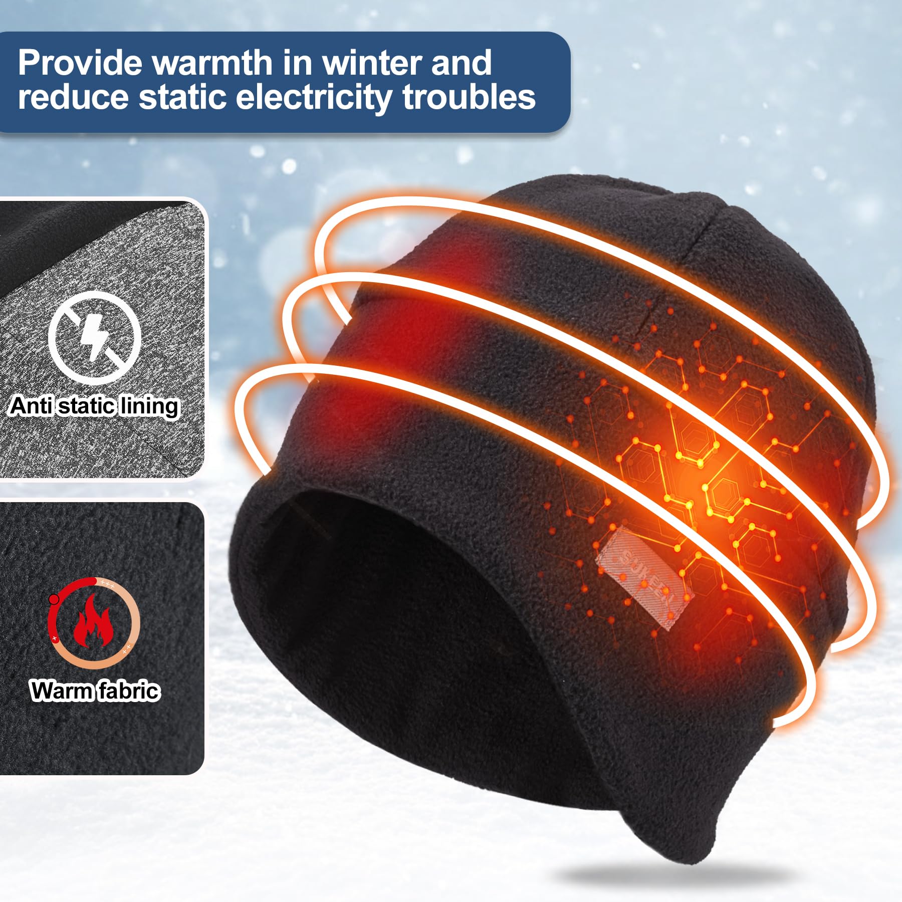 Sukeen Winter Beanie Hat Scarf Set for Men Women Warm Hat with Faux Fleece Neck Warmer Cold Weather Caps for Cycling Outdoor